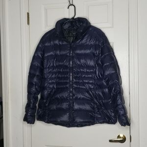 Andrew Marc Navy Blue Down Puffer Jacket Size XXL